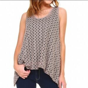 Simplicitie asymmetric lace swing tank mocha tan small